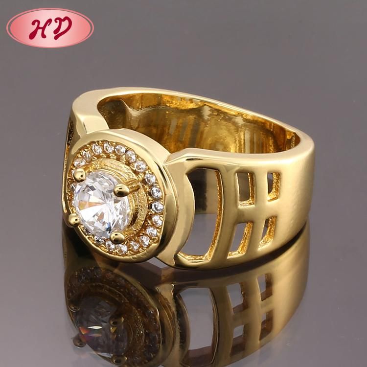 18K 14K Gold Plated Fashion Engagement Jewelry Wedding Stainless Steel Silver Man Finger Rings Design