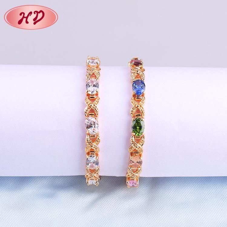 Fashion Women Elegant 18K Gold Color Chain Bracelet Jewelry with Crystal