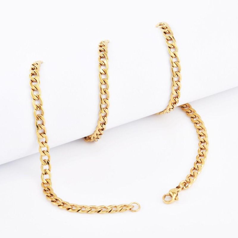 Custom Necklace Jewelry Nk Chain Fashion Design Anklet Bracelet Making Accessories Stainless Steel Hip Hop Men′s Jewelry