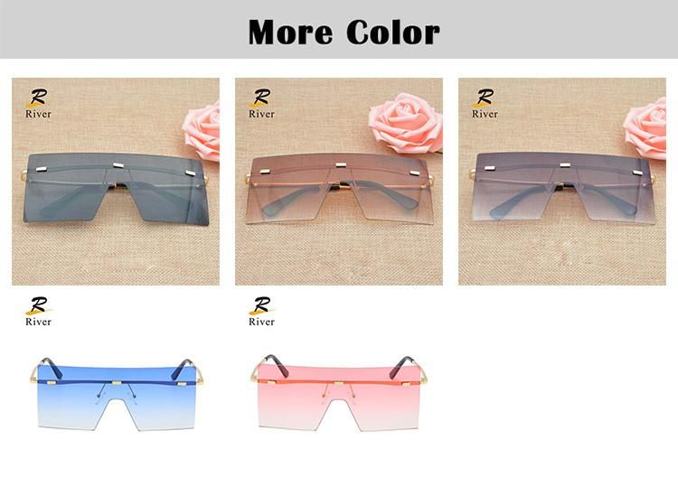 UV400 Europe and The United States Fashion Classic Neutral Big Rectangle Frame PC Sunglasses 2021