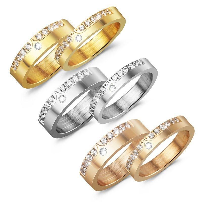 Stainless Steel Rings Mirco Inlaid Rings