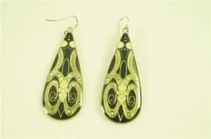 Fashion Teardrop Alloy Earring with Epoxy