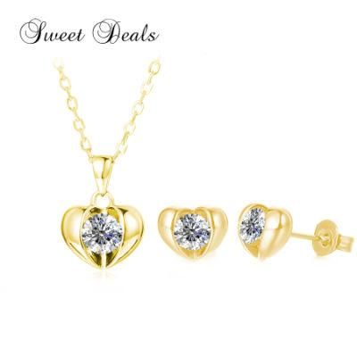 Heart Earrings Pendants Necklace Fashion Jewelry Set