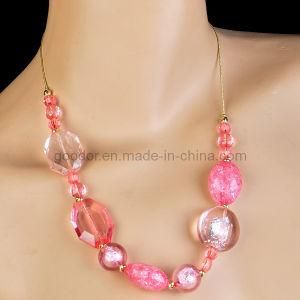 Pink Ceramic Bead Necklace (GD-AC168)