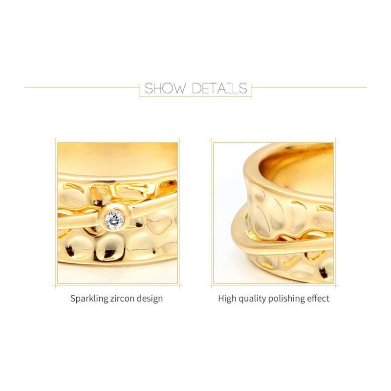 New Arrival Gold Plated Diamond Cubic Zirconia Rings Lady′ S Fancy Ring Wedding