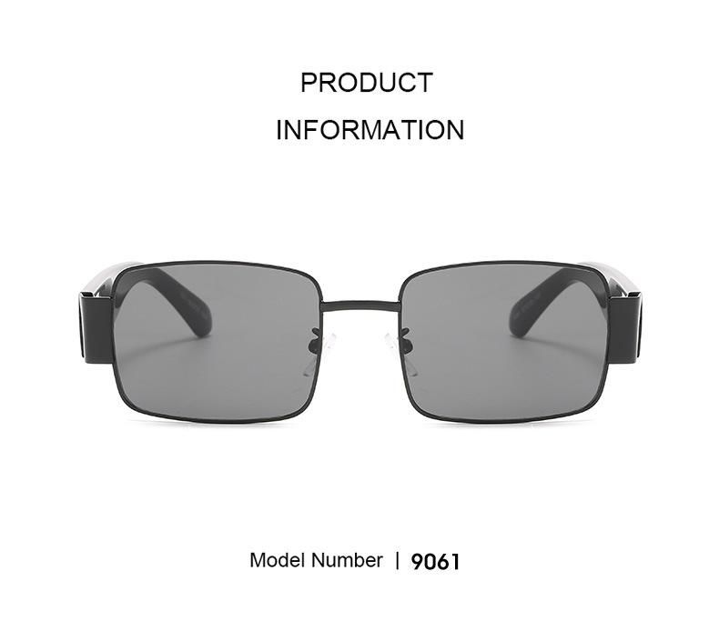 Metal Frame PC Temple Square Retro Metal Sunglasses