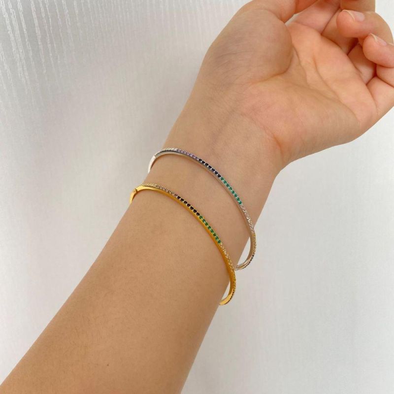 2022 New Arrival Jewelry Fine Quality Bracelet Wrist Bangles Colorful Zirconia Bangle Bracelet
