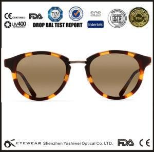 High Quality Mazzucchelli Stripe Acetate Sunglasses with Metal Bridge