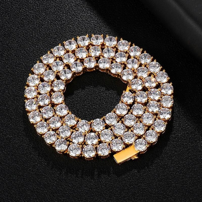 4mm Shiny Zircon Electroplated Copper Alloy Crystal Necklace