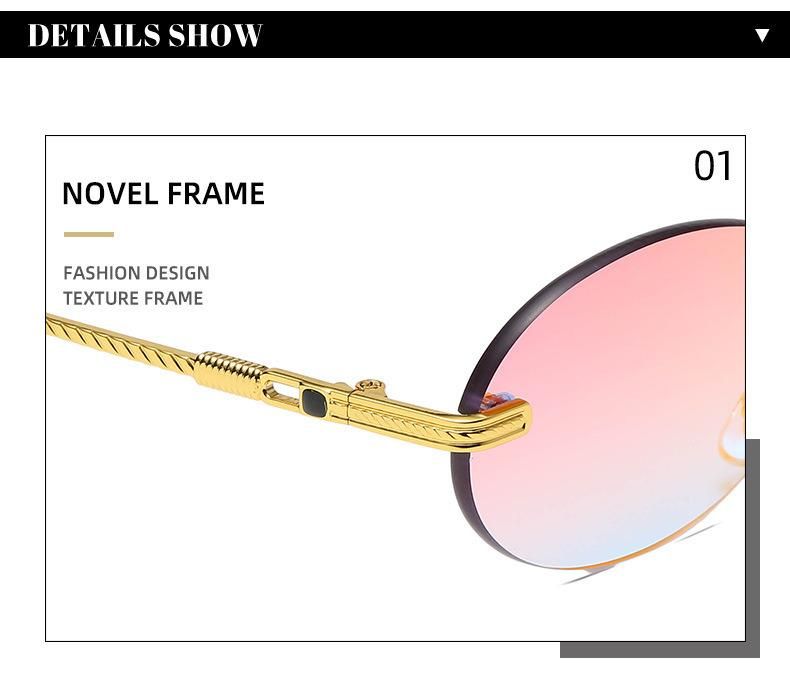 Fashion Metal Sunglasses Women Rimless Retro Small Round Sun Glasses Female Oculos 2021