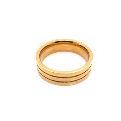 Drop Shipping Custom Jewelry Dainty Gold Three Stripes Ring
