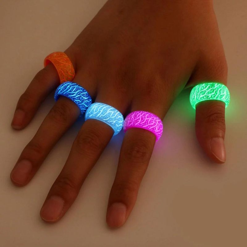 New Design Luminous Purple Blue Ring Glowing in The Dark for Women Men Jewelry Ring