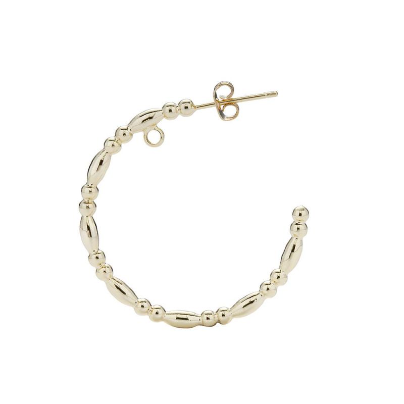 Popular Jewelry 14K Gold Plated Big Circle Hoop Silver Earrings