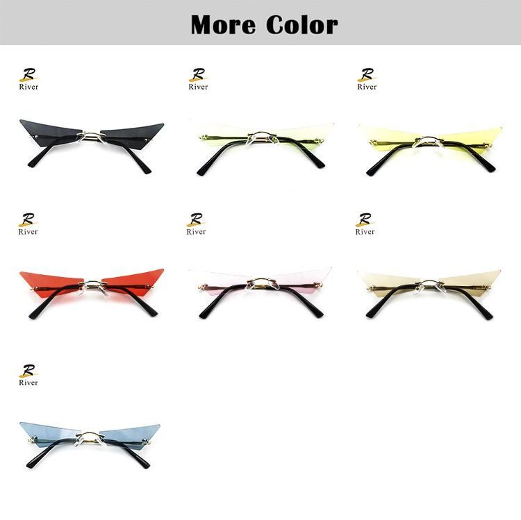 Funny Custom Logo Stock Frameless Women Sunglasses