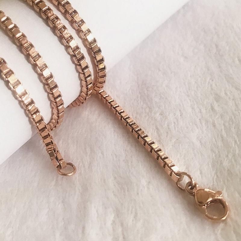 Hot Sell Customized Size Square-Shaped Stainless Steel Box Necklace for Decoration Accessories