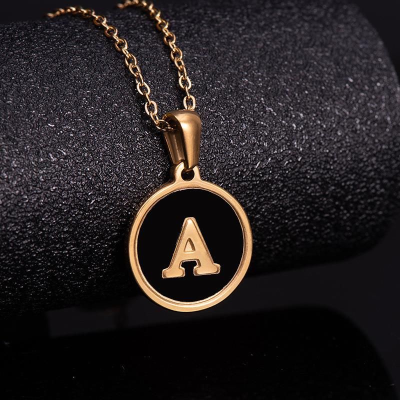 Manufacturer Custom Gold Filled Fashion Jewelry Wholesale High Quality Non Fade Stainless Steel Jewelry 18K Gold Plated Letter Necklace