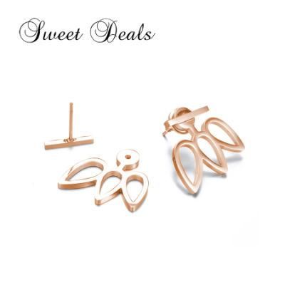 Fashion Jewelry Earrings Stainless Steel Flower Stud Earrings Personality Hollow Earrings