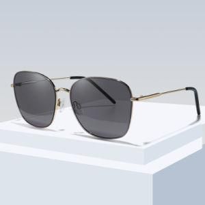 Luxury Metal Woman Large Metal Frame Stylish Polarized Sunglasses