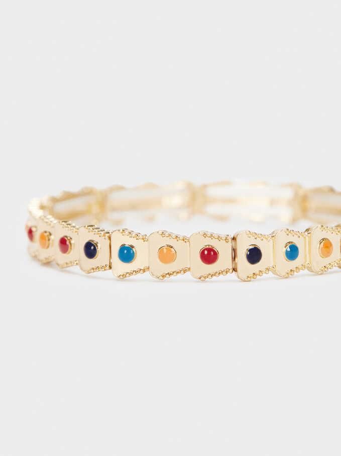 Golden Multicolored Bohemian Style Elastic Bracelet Jewelry