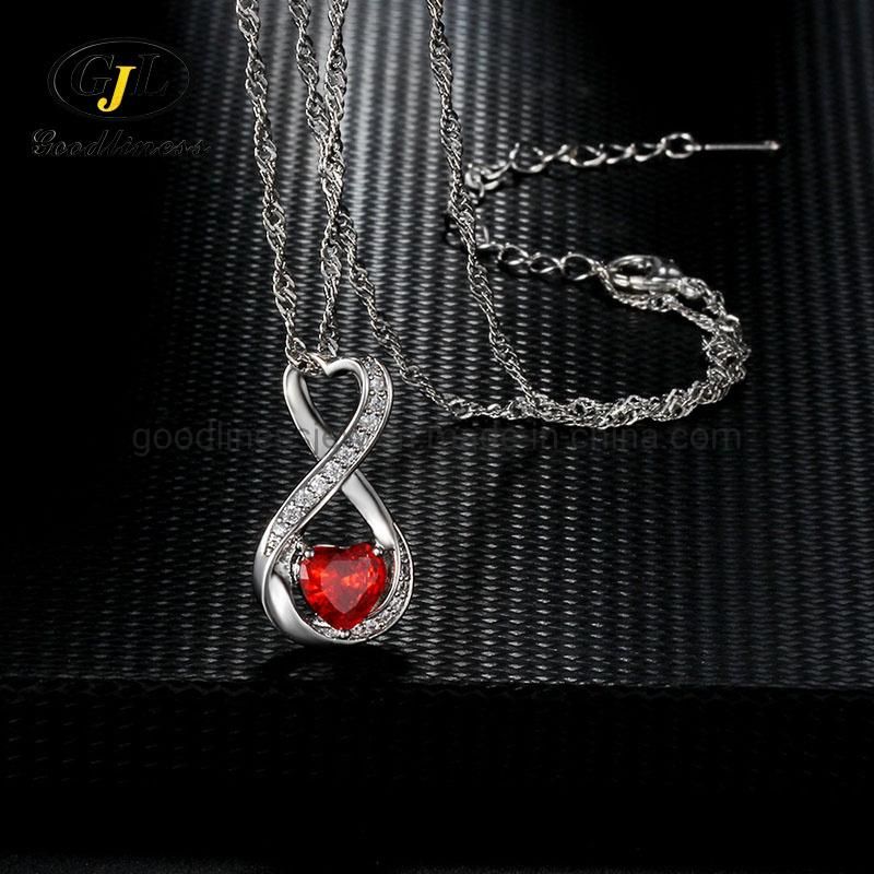 Fashion New Rhinestone Crystal Necklace Gems Love Heart Drop Necklace
