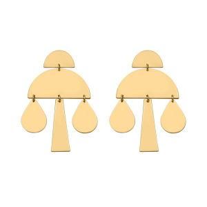 Fashion Accessories Imitation Jewelry Thin Metal Laser Cut Women Stud Earrings