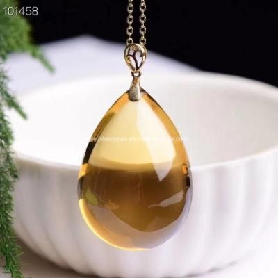 18K Gold Citrine Pendant China Donghai Crystal