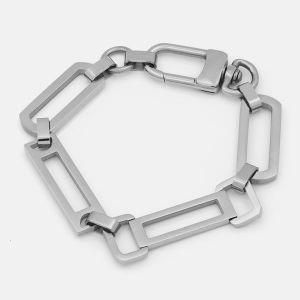 Ashion Men Jewelry Industrial Screw-Lock Carabiner Clasp Tetragonum Flat O Chain Bracelet
