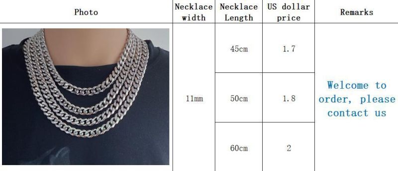 Manufacturer Custom PVD Stainless Steel Jewelry High Quality Waterproof Mens Jewellery Simple Trendy Mens Chain Cuban Necklace