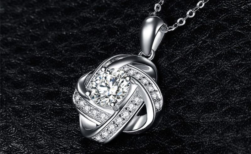 Cubic Zirconia Necklace Pendant 925 Sterling Silver as Gifts for Your Lover