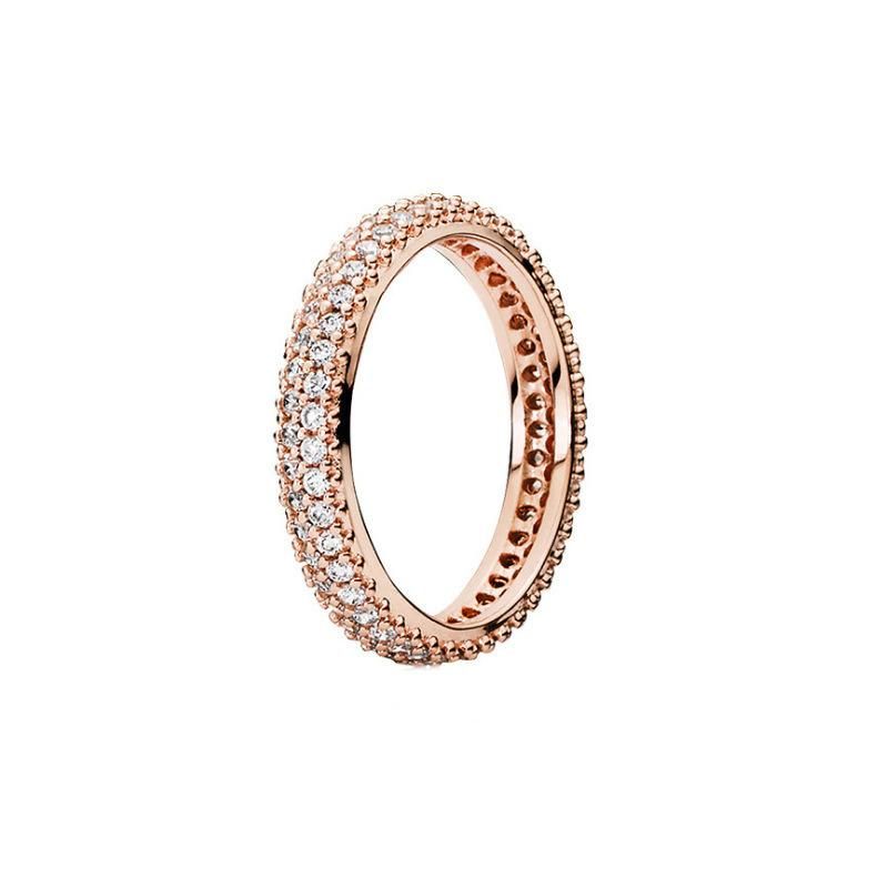 Pendora Rose Gold Dazzle Daisy Ring Classic Fashion Couple Ring