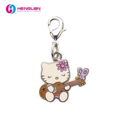 High Quality Fantastic Enameled Hello Kitty Playing Guitar Pendant Charm