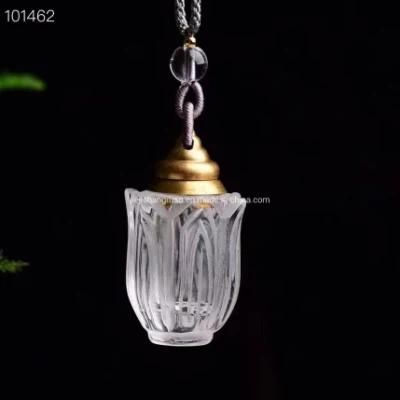 Clear Quartz Lotus Bottle for Perfume, Essential Oil, Solid Spices Natural Crystal