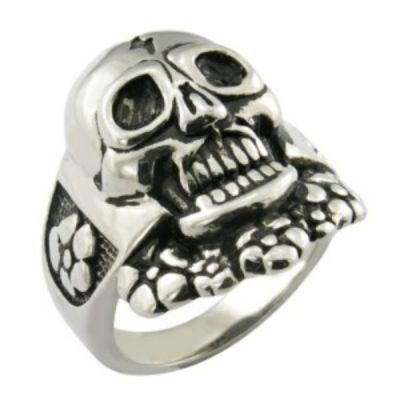 Stainless Steel Skull Biker Ring