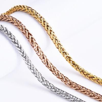 Popular Stainless Steel Necklace Jewelry Wheat Chain