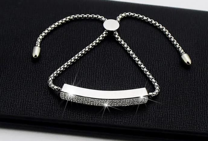 Innovative Designed Metal Bangle Diamond Inserted Bracelet