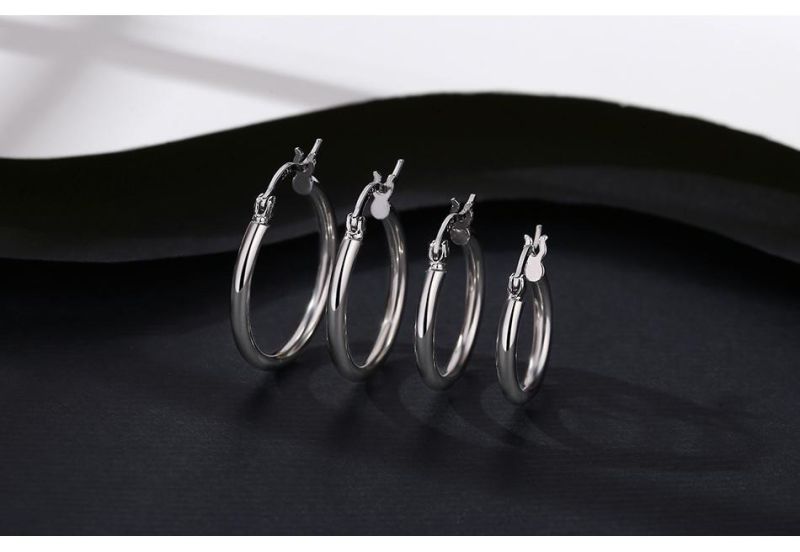 2021 French Resizable Loop Style Silver Earring Jewelry