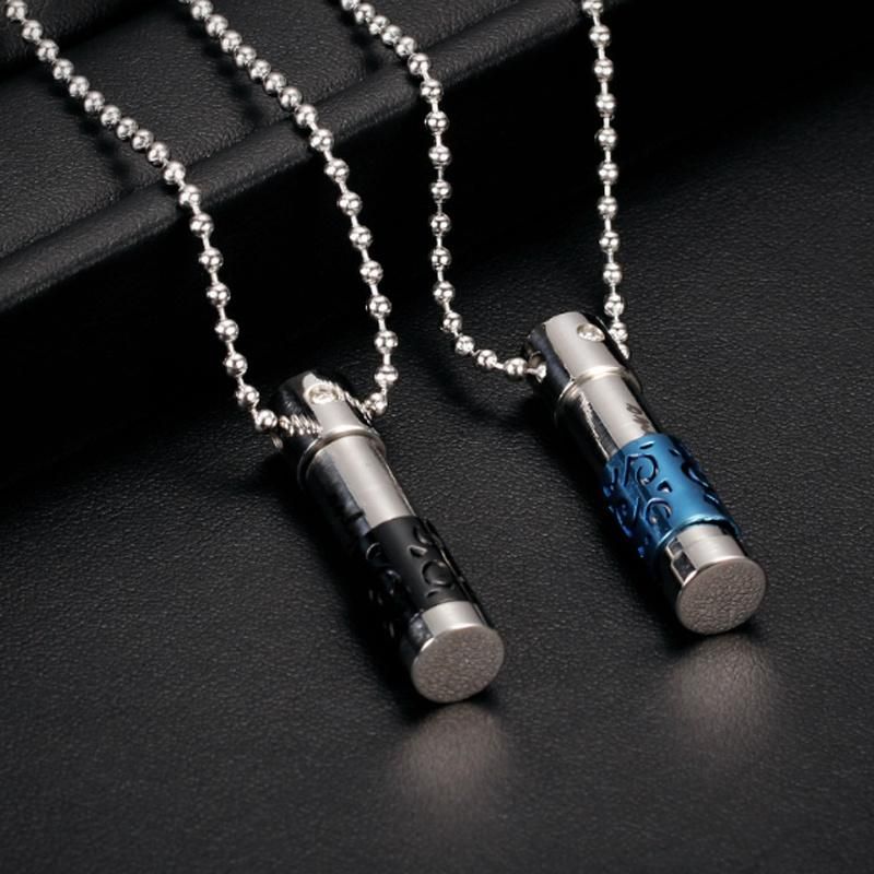 Stainless Steel Perfume Bottle Pendant Jewelry Necklace