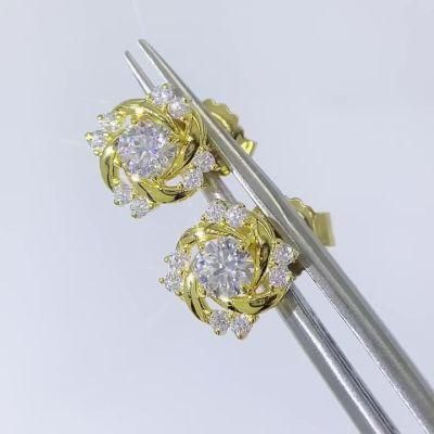 High Quality Fashion Earrings Sterling Silver Vvs Moissanite Wholesale Earrings Gemstone Stud Earring