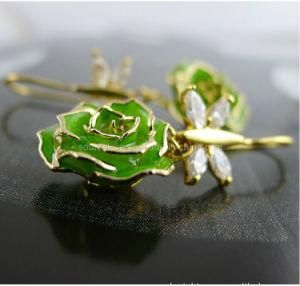 24k Gold Rose Earring for Girls (EH052)