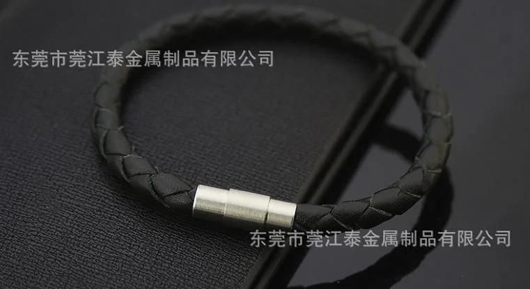 Multi Color Leather Bracelet with Stainless Steel Connector for Gifts