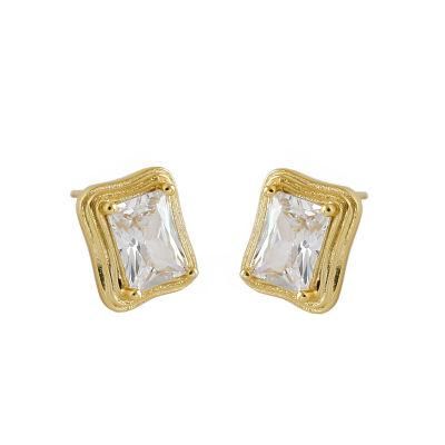 Fashion Simple Geometric Square Zirconia Earrings Jewelry