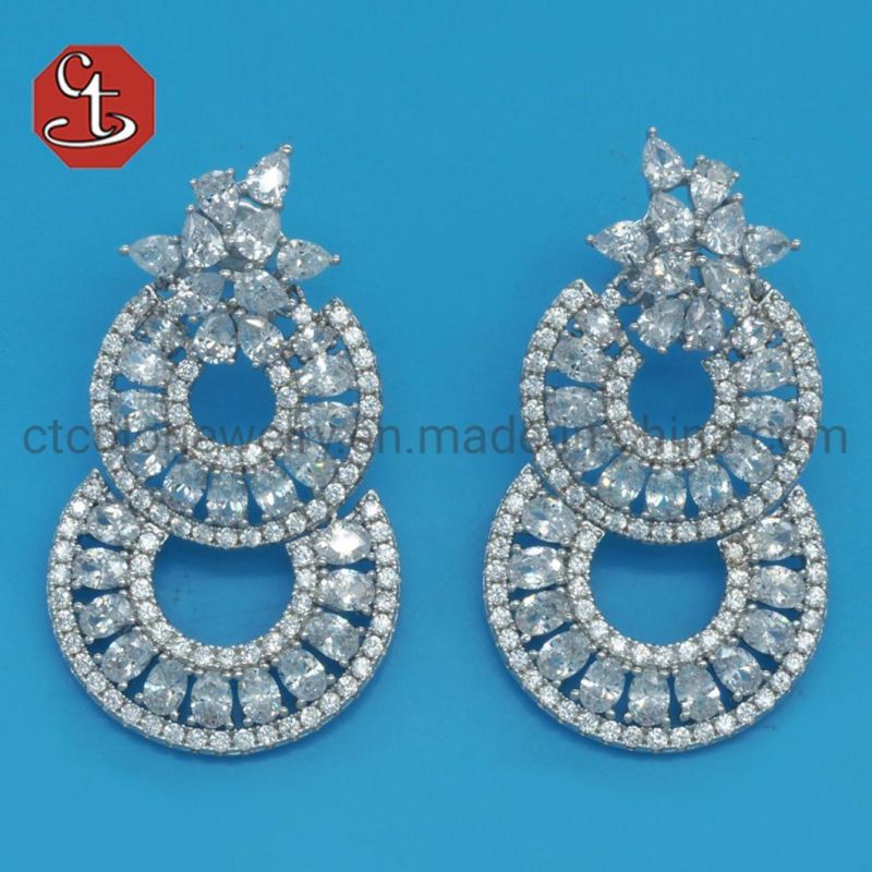 Trendy Cubic Zircon Drop Earrings Vintage Hollow Party Dangle Earrings Jewelry for Woman Gift Wholesale