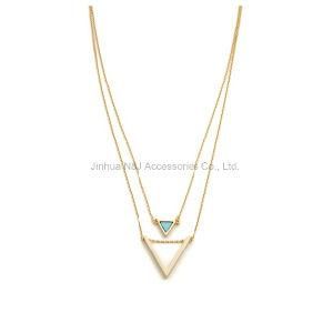 Double Layers Gold Chain Necklaces for Women Pendant Jewelry