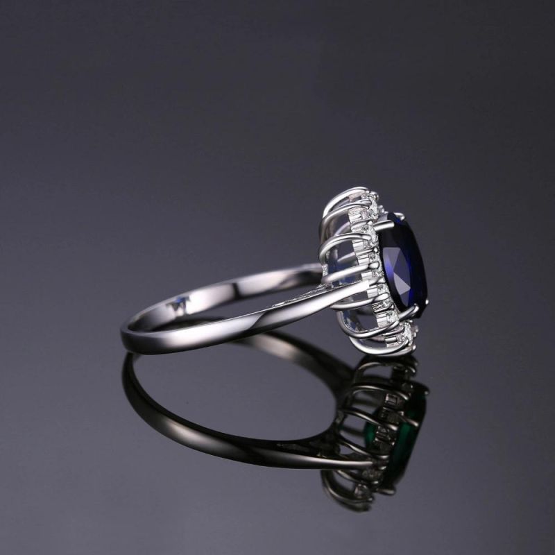 Women Jewelry Blue Sapphire Gemstone Ring 925 Sterling Silver Ring