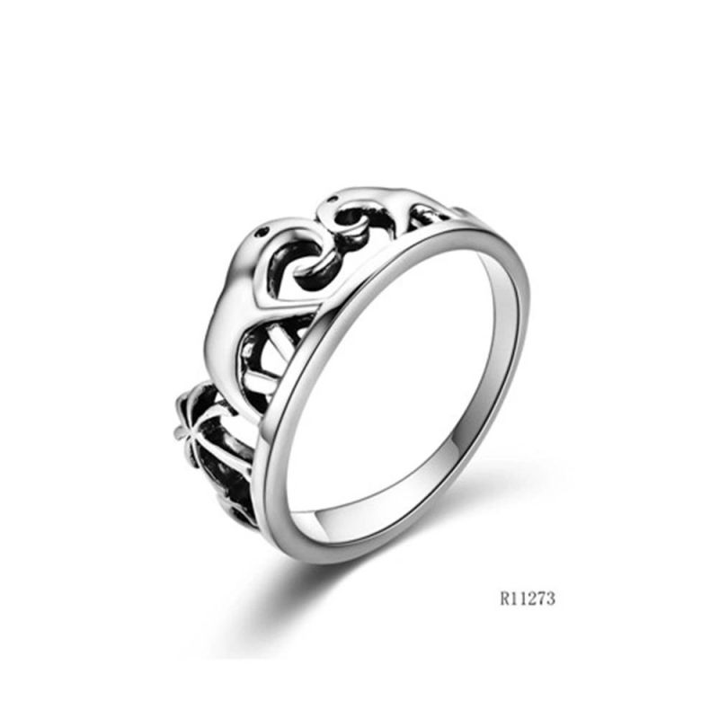 Hot Sale Elephants Silver Plain Hollow Ring