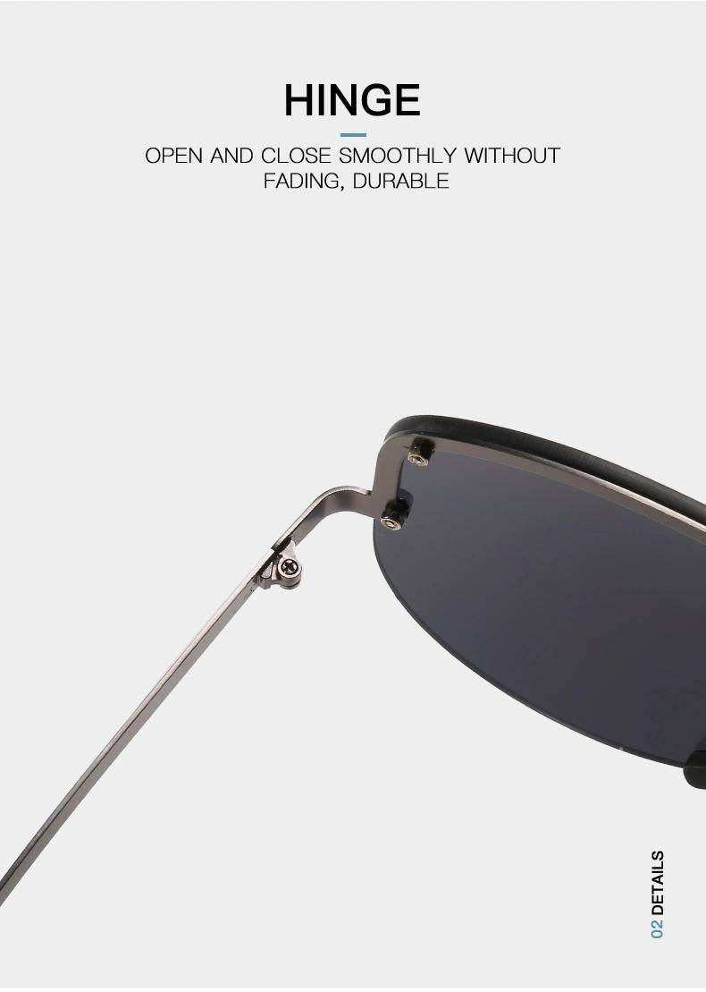 Metal Frame Sunglasses Colorful Lenses One-Piece Sunglasses Trendy Sunglasses
