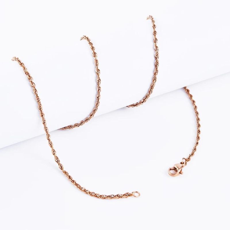 Fine Jewelry Stainless Steel Triplicate Square Wire Cable Chain Jewelry Design Necklace for Men and Women Fashion Accessories