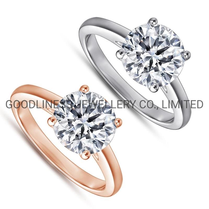 925 Sterling Silver Jewelry Women CZ Solitaire Engagement Rings