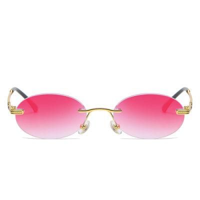 Fashion Metal Sunglasses Women Rimless Retro Small Round Sun Glasses Female Oculos 2021