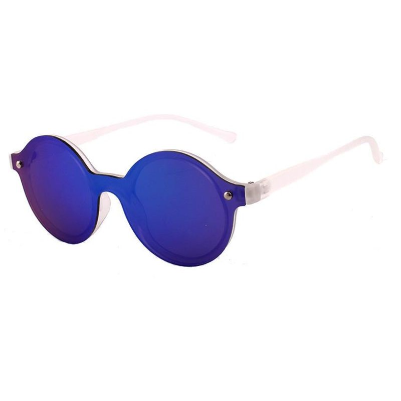 2017 Hot Selling One Piece Mirror Lens Fashionable Sunglasses with Round Shape